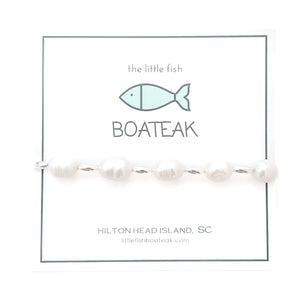 Charleston rice heirloom pearl bracelet-silver