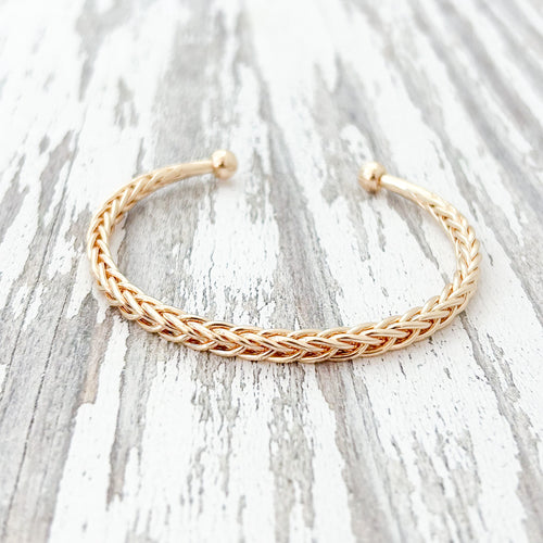 woven bangle gold plated