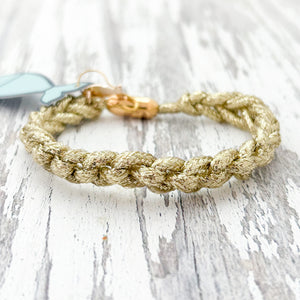 gold braided rope bracelet