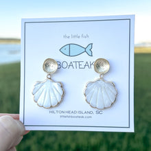 mother of pearl clam shell dangles - post