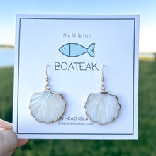 mother of pearl clam shell dangles - hooks