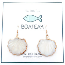 mother of pearl clam shell dangles - hooks