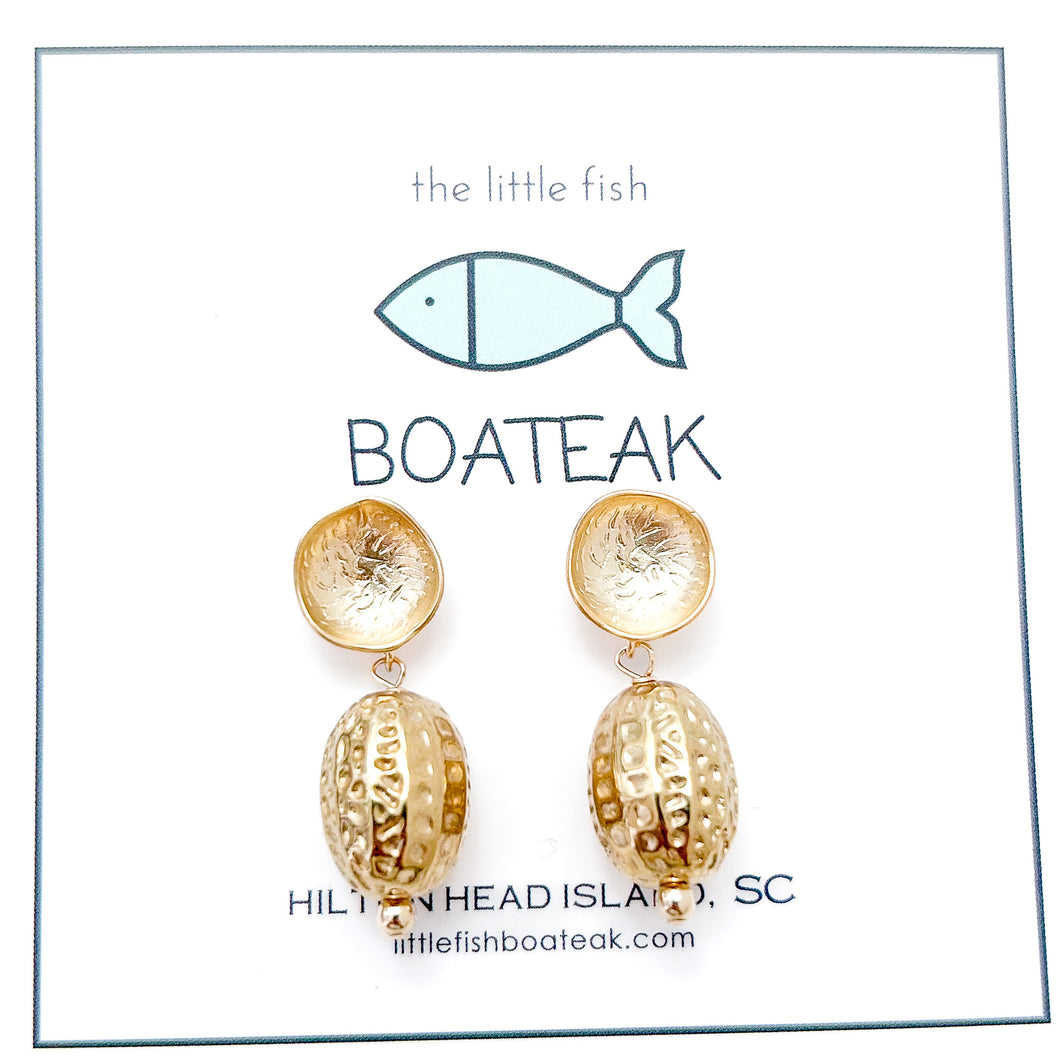 sea sponge gold dangles