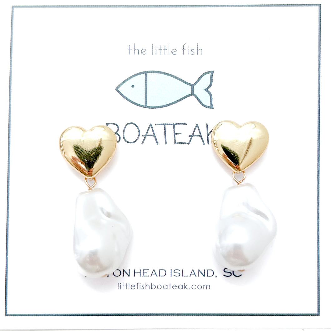 pearl heart dangles