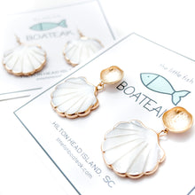 mother of pearl clam shell dangles - hooks