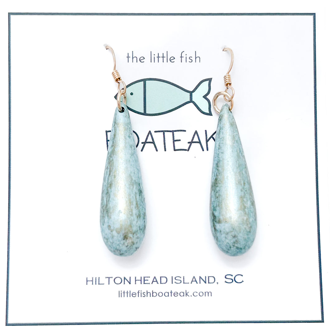 sea island turquoise drops - ear hooks