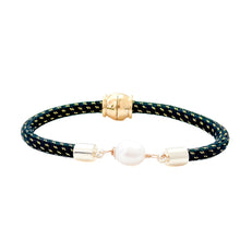 pearl girl bracelet - (black with gold)