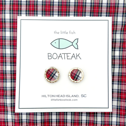 holiday plaid portholes- gold