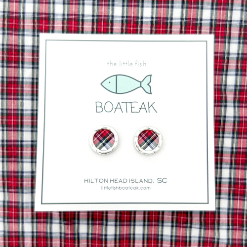 holiday plaid portholes- silver