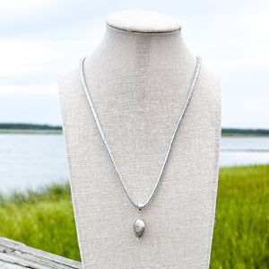 shimmer rope necklace- silver