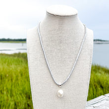 shimmer rope necklace- silver