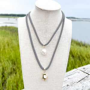 nautical black rope necklace