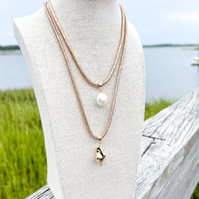 shimmer rope necklace- rose gold