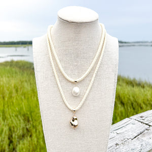 glam rope necklace - cream