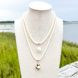 glam rope necklace - cream