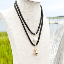 glam rope necklace - black