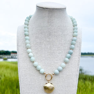 amazonite beaded charm necklace