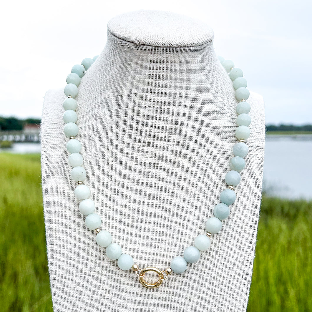 amazonite beaded charm necklace