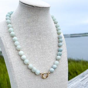 amazonite beaded charm necklace