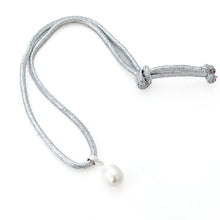 shimmer rope necklace- silver