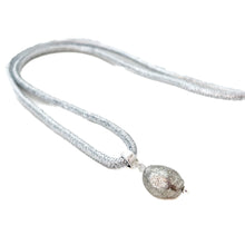 shimmer rope necklace- silver