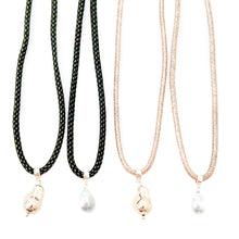 shimmer rope necklace- rose gold