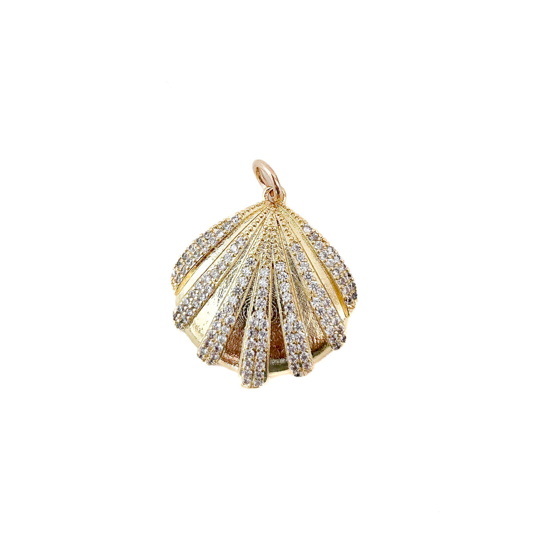 sparkle clam shell charm