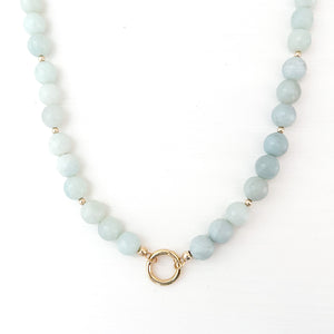 amazonite beaded charm necklace