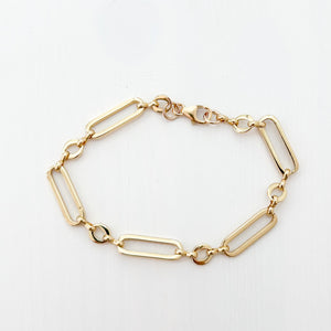 modern chain link bracelet PLAIN OR ADD CHARMS