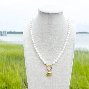 rice pearl heirloom charm necklace