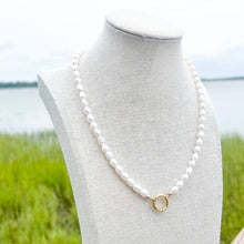 SLIDER STYLE rice pearl heirloom charm necklace