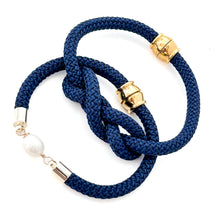 pearl girl bracelet {navy rope}