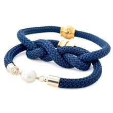 pearl girl bracelet {navy rope}