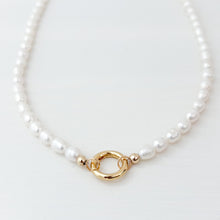 SLIDER STYLE rice pearl heirloom charm necklace