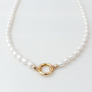 rice pearl heirloom charm necklace