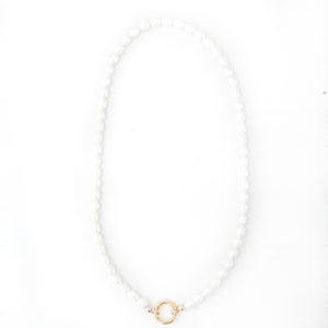 SLIDER STYLE rice pearl heirloom charm necklace