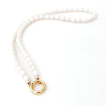 SLIDER STYLE rice pearl heirloom charm necklace