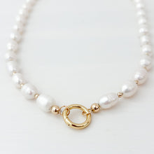 SLIDER STYLE rice pearl heirloom charm necklace