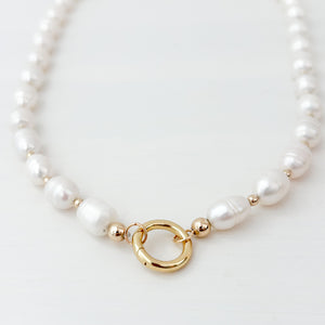 rice pearl heirloom charm necklace