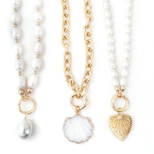 SLIDER STYLE rice pearl heirloom charm necklace