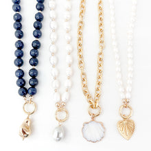 SLIDER STYLE rice pearl heirloom charm necklace