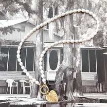 SLIDER STYLE rice pearl heirloom charm necklace