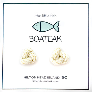 knotted studs- cream