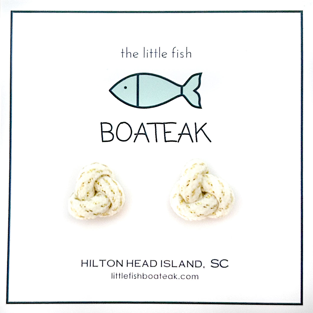 knotted studs- cream