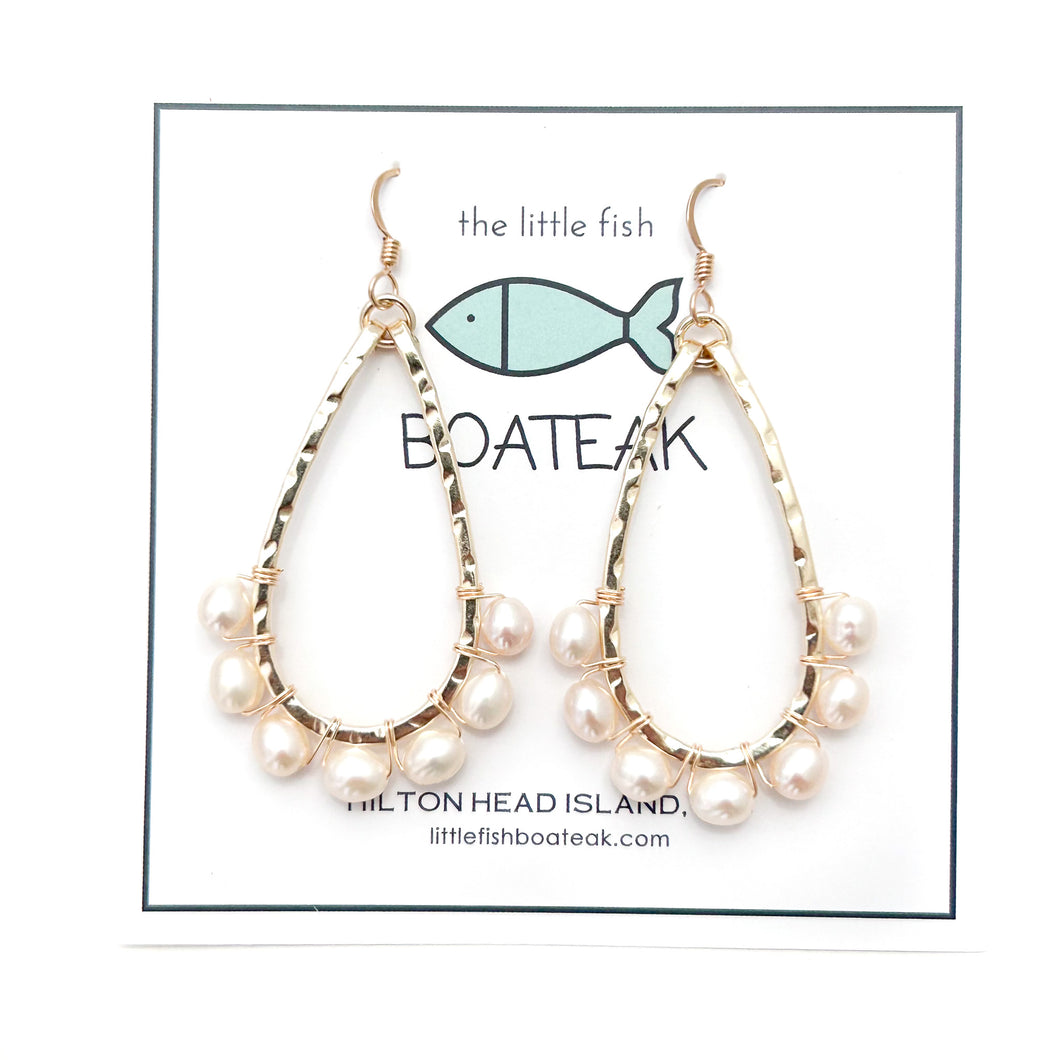 class-sea keel pearl wrapped earrings