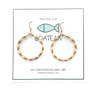 Charleston rice bead hoops {small} gold