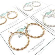 Charleston rice bead hoops {small} silver