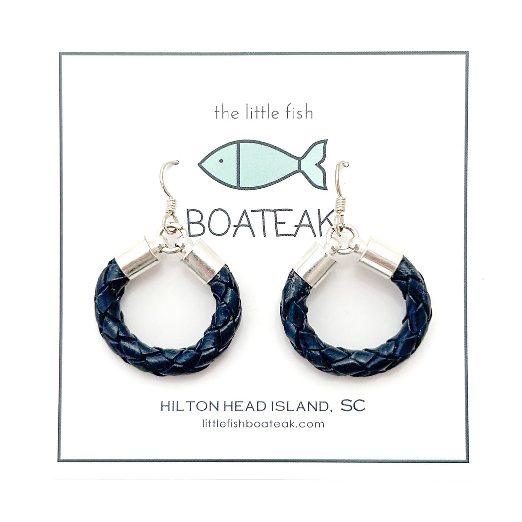 navy leather hoops-small