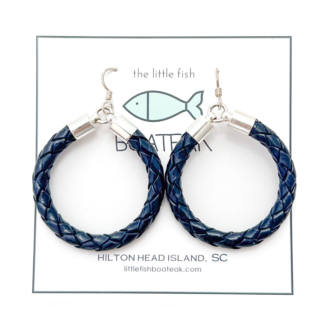 navy leather hoops-large