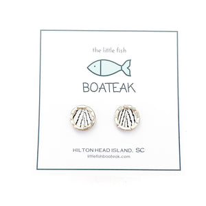 zebra feather porthole studs gold